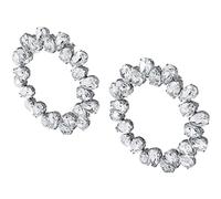 SWAROVSKI Women's Millenia Pierced Hoop Earring Collection, Rhodium Finish, Clear Crystals