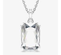 Millenia pendant, Octagon cut, White, Rhodium plated