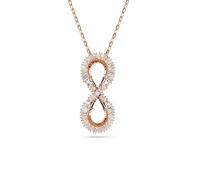 Hyperbola pendant, Infinity, White, 18K rose gold finish