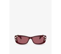 Swarovski Womens Red Sk6008 Pillow-frame Acetate Sunglasses 54mm