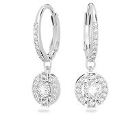 Swarovski Womens Sparkling Dance drop earrings Round cut - Pavé - White - Rhodium plated - 5627349