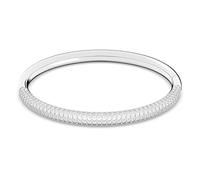 Swarovski Women's Stone bangle, White, Rhodium plated, Crystals, Stainless steel / White, Small