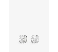 Swarovski Womens Swarovski Constella Rhodium-Plated and Zirconia Stud Earrings White
