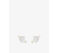 Swarovski Womens Swarovski Idyllia Mixed-Metal Plated and Cubic Zirconia Stud Earrings Silver Tone