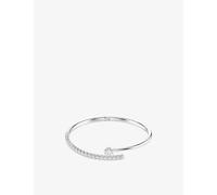 Swarovski Womens Swarovski Matrix Rhodium-Plated and Cubic Zirconia Bangle Silver