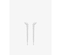 Swarovski Womens Swarovski Mesmera Rhodium-Plated and Cubic Zirconia Drop Earrings Silver
