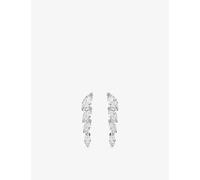 Swarovski Womens Swarovski Mesmera Rhodium-Plated and Cubic Zirconia Earrings Silver