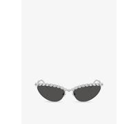 Swarovski Womens Swarovski Sk7030 Cat Eye-Frame Metal Sunglasses Silver