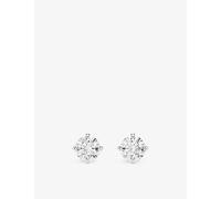 Swarovski Womens Swarovski Stilla Rhodium-Plated and Crystal Stud Earrings Silver