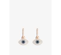 Swarovski Womens Swarovski Symbolica 18ct Rose Gold-Plated and Crystal Hoop Earrings Silver Tone
