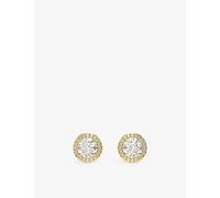Swarovski Womens Swarovski Una Pave 18ct Yellow-Gold Plated and Crystal Stud Earrings White