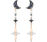Swarovski Women's Symbolic Pierced Earring Jackets, Set of Brilliant Swarovski Crystal Star and Moon Earrings with Mixed Metal Finish