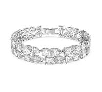 Swarovski Women's Tennis Bracelet, White Crystals with Rhodium Plating, from the Tennis Deluxe Collection