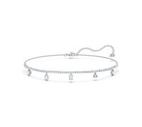 Swarovski Women's Tennis Deluxe Choker Necklace, Finely Cut Stones in White with a Rhodium Plated Chain
