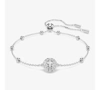Una Angelic bracelet, Round cut, White, Rhodium plated