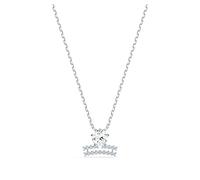 Swarovski Women's Zodiac Libra Pendant Necklace, Finely Cut Stones in White with a Mixed Metal Finished Chain and a Shimmering T-bar Coin Closure