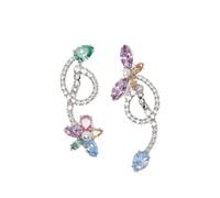 Swarovski x Ariana Grande asymmetrical crystal earrings - Silver One Size