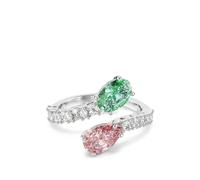 Swarovski x Ariana Grande crystal-embellished open rings - Silver 55
