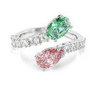 Swarovski X Ariana Grande Open Ring, Mixed Cuts, Multicolored, Rhodium Plated
