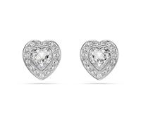Swarovski x Ariana Grande Stud Earrings, Heart Motif with Clear Mixed-Cut Crystals in a Rhodium-Finished Setting, Part of the Ariana Grande x Swarovski Capsule Collection