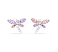 Swarovski X Ariana Grande Stud Earrings, Mixed Cuts, Dragonfly, Multicolored, Rhodium Plated