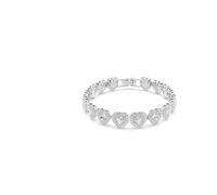 Swarovski x Ariana Grande Tennis Bracelet, Heart Motif with Clear Mixed-Cut Crystals in a Rhodium-Finished Setting, Part of the Ariana Grande x Capsule Collection