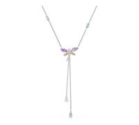 Swarovski X Ariana Grande Y Necklace, Mixed Cuts, Dragonfly, Multicolored, Rhodium Plated
