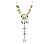 Swarovski Y Gem-Necklace, Mixed Cut Multicolor, Gold Plated