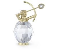 Swarovski Zodiac Sagittarius Figurine, Clear Faceted Crystal and Engraved Gold-Tone Metal, Part of the Zodiac Collection