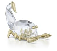 Swarovski Zodiac Scorpio Figurine, Clear Faceted Crystal and Engraved Gold-Tone Metal, Part of the Zodiac Collection