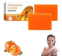 Swarva Persimmon Soap For Old People Smell, Japanese Persimmon Soap, Comfortable and Moisturizing, Suitable for Face and Body, Suitable for All Skin Types (2pcs)
