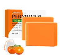 Swarva Persimmon Soap, Persimmon Soap for Old People Smell, Remove Strong Smell, Handmade Natural Body Wash Soaps, Deeply Moisturizing Bath Wash for Daily Use by Women & Men (2, 100g)