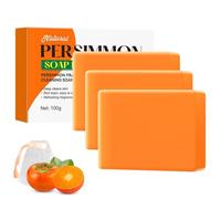 Swarva Persimmon Soap, Persimmon Soap for Old People Smell, Remove Strong Smell, Handmade Natural Body Wash Soaps, Deeply Moisturizing Bath Wash for Daily Use by Women & Men (3, 100g)