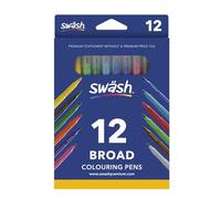 Swash KOMFIGRIP Colouring Pen Broad Tip Assorted (12 Pack)