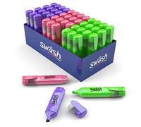 Swash HLP48M Premium Highlighter Pens for Schools and Students - Wedge Tip - Marking Colours (48 Pack of Markers)