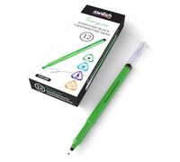 Swash THW12BK Komfigrip Handwriting Pens, Triangular Grip Handwriting Pen For Added Control, Premium Manuscript, Washable Ink Hand Writing Pens, Vibrant & Durable Fibre Tip - Black 12PK
