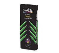 Swash THW12BK Komfigrip Handwriting Pens, Triangular Grip Handwriting Pen For Added Control, Premium Manuscript, Washable Ink Hand Writing Pens, Vibrant & Durable Fibre Tip - Black 12PK