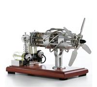 Swash Plate Engine Kit - Cylinder Generator with Metal Propeller, 8 Heating Tubes, 8 Fire Exits, Stainless Steel & Solid Wood, Ideal for Adults
