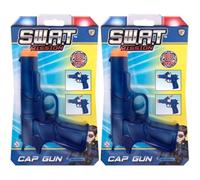 SWAT Mission 8 Shot Cap Revolver Toy Gun - Realistic Design with Loud Bangs & Detail (2, Blue)