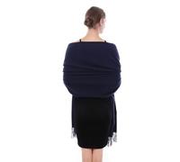 SWAT PANY Scarf for Women Navy Pashmina Shawls and Wraps for Wedding Ladies Scarves Winter Warm