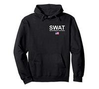 SWAT Team Shirt, USA US Police Special Unit, Chest Flag Logo Pullover Hoodie