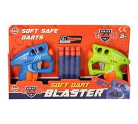 SWAT Team Soft Dart Blaster Set, 2 Toy Guns with 8 Foam Darts, Blue and Green, Age 3+