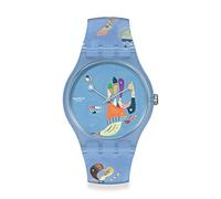 Swatch Vassily Kandinsky X Centre Pompidou New Gent SUOZ342 Blue Sky Watch, Strap
