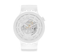 Swatch Big Bold Standard Next Quartz bio-sourced Material Strap, 16 Casual Watch, White, 47mm, Modern