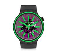 Swatch Big Bold Swiss Quartz Silicone Strap, Green, Spectrum