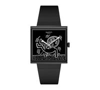 Swatch Break Loose Black Dial Silicone Strap Women’s Watch SO34Z103