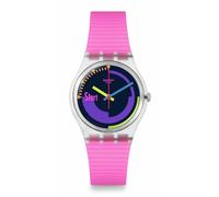 Swatch Casual Watch Transparent Quartz Bio-sourced NEON PINK PODIUM, Transparent, SWATCH NEON