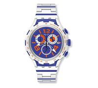Swatch Chemical Blue Unisex Quartz Watch 45mm, Blue, Strip