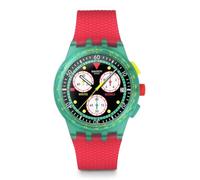 Swatch Chrono 42 Unisex Casual Polymer Quartz Waterproof Watch Swatch NEON Emerald Chrono