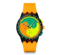 Swatch Chrono 42 Unisex Watch, Neon Signal Flag, Contemporary